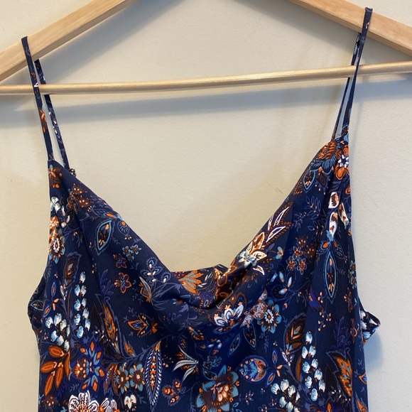 NWT LOFT Shimmer Garden Cowl Neck Midi Slip Dress - Picture 5 of 10